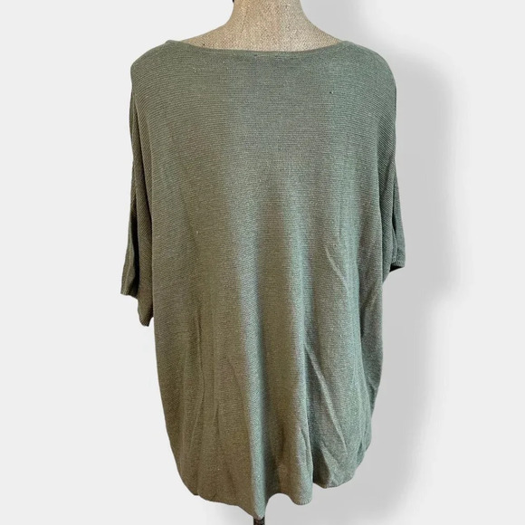 Chico's Sage Leaf Pullover Short Sleeve Dolman Sweater 1 - Picture 4 of 6